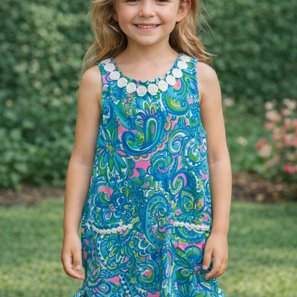 LILLY PULITZER Multicolor Paisley Girls Dress (M 6-7)